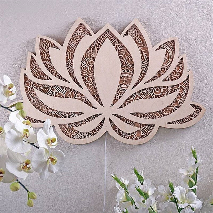 Lisslune | Lotus Mandala wall lamp for a peaceful atmosphere