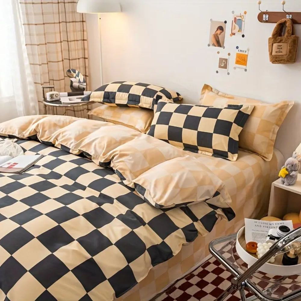 Lisslune | Chateau Checkered Bedding Set | 3pcs Set