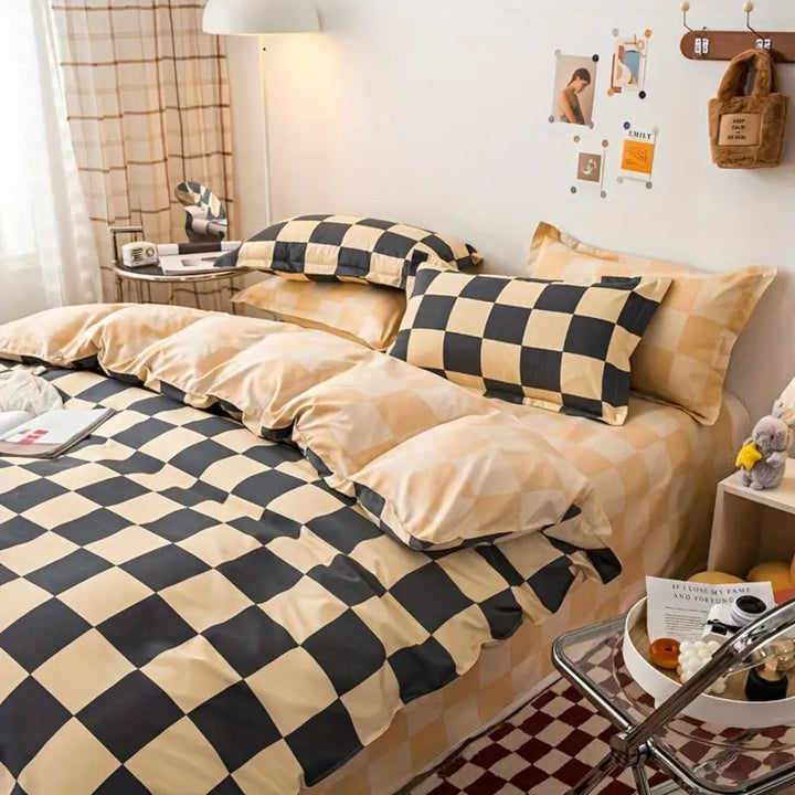 Lisslune | Chateau Checkered Bedding Set | 3pcs Set