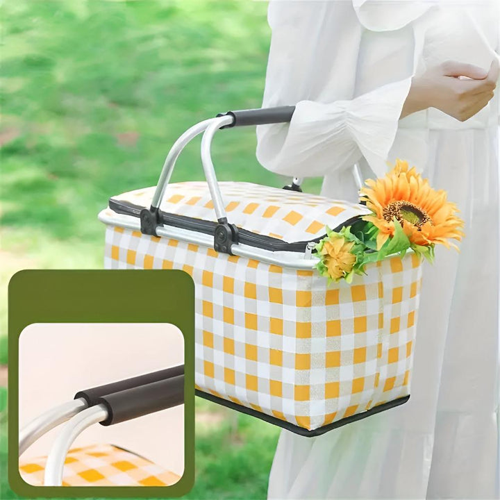 Lisslune | Foldable Checkered Picnic Basket