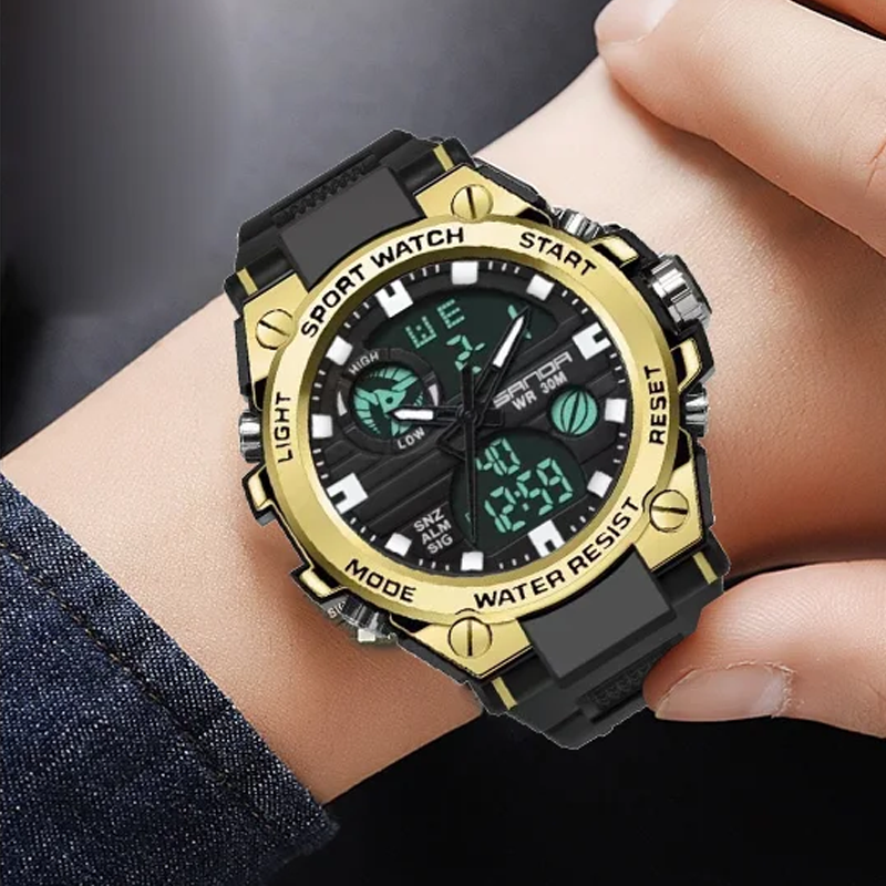 Lisslune | Men's Double Display Waterproof Luminous Watch