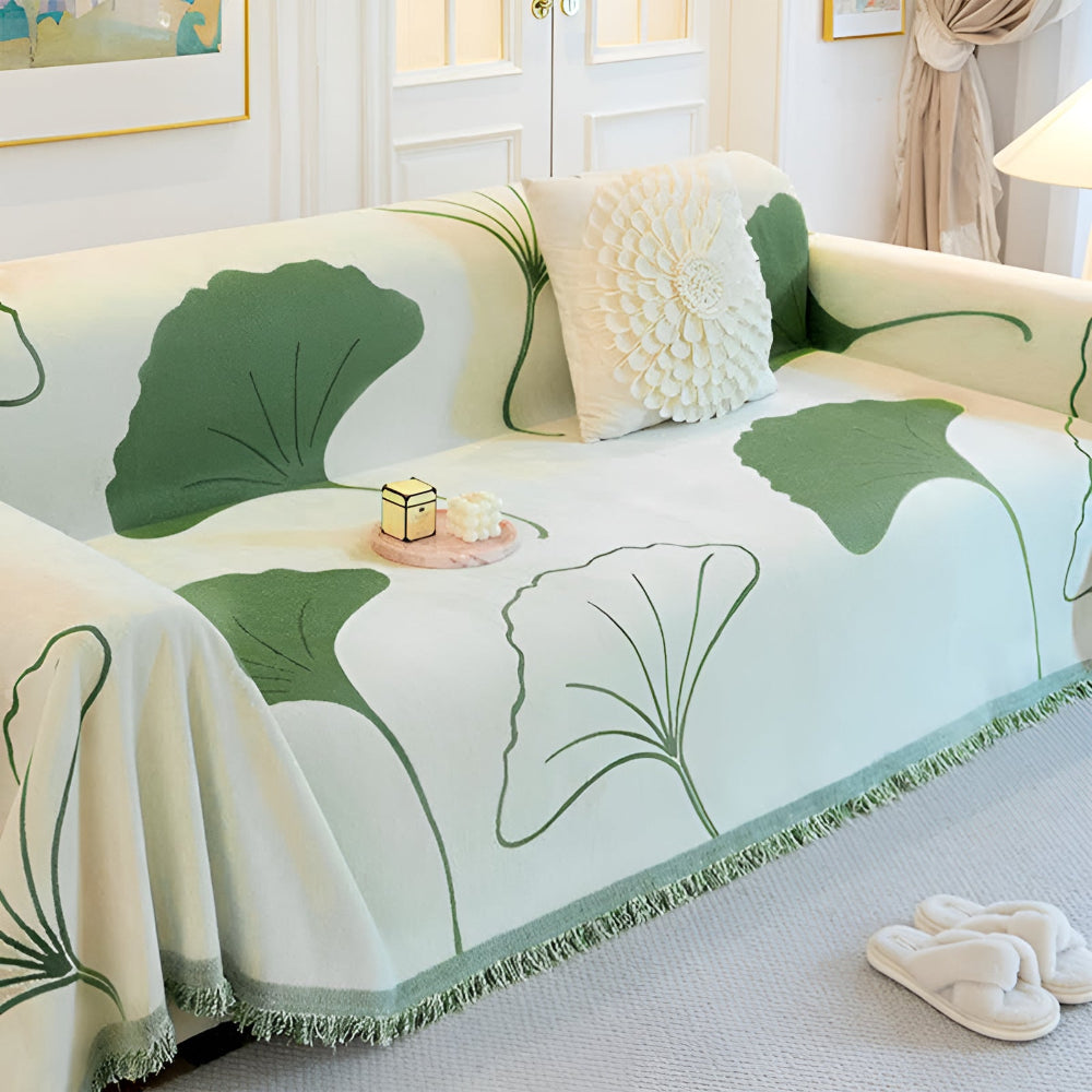 Lisslune | Pastoral Style Ginkgo Leaf Sofa Cover
