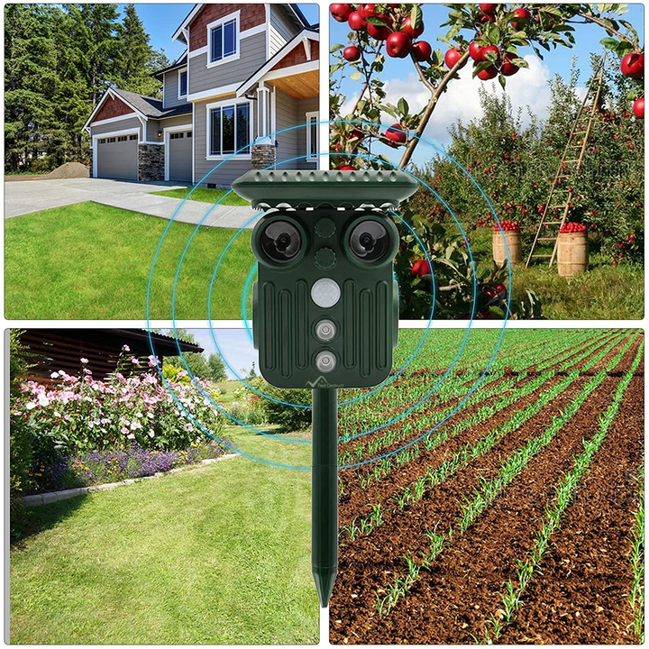 Lisslune | Ultrasonic Solar Deer Repeller | 5 Adjustable Modes. Waterproof & Eco-Friendly for Home Gardens and Yards