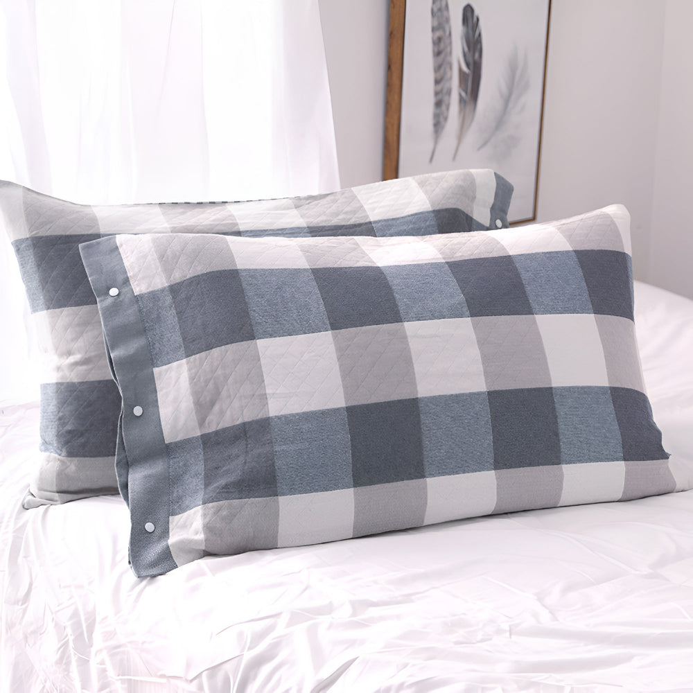 Lisslune | Checked & Striped Cotton Pillowcase