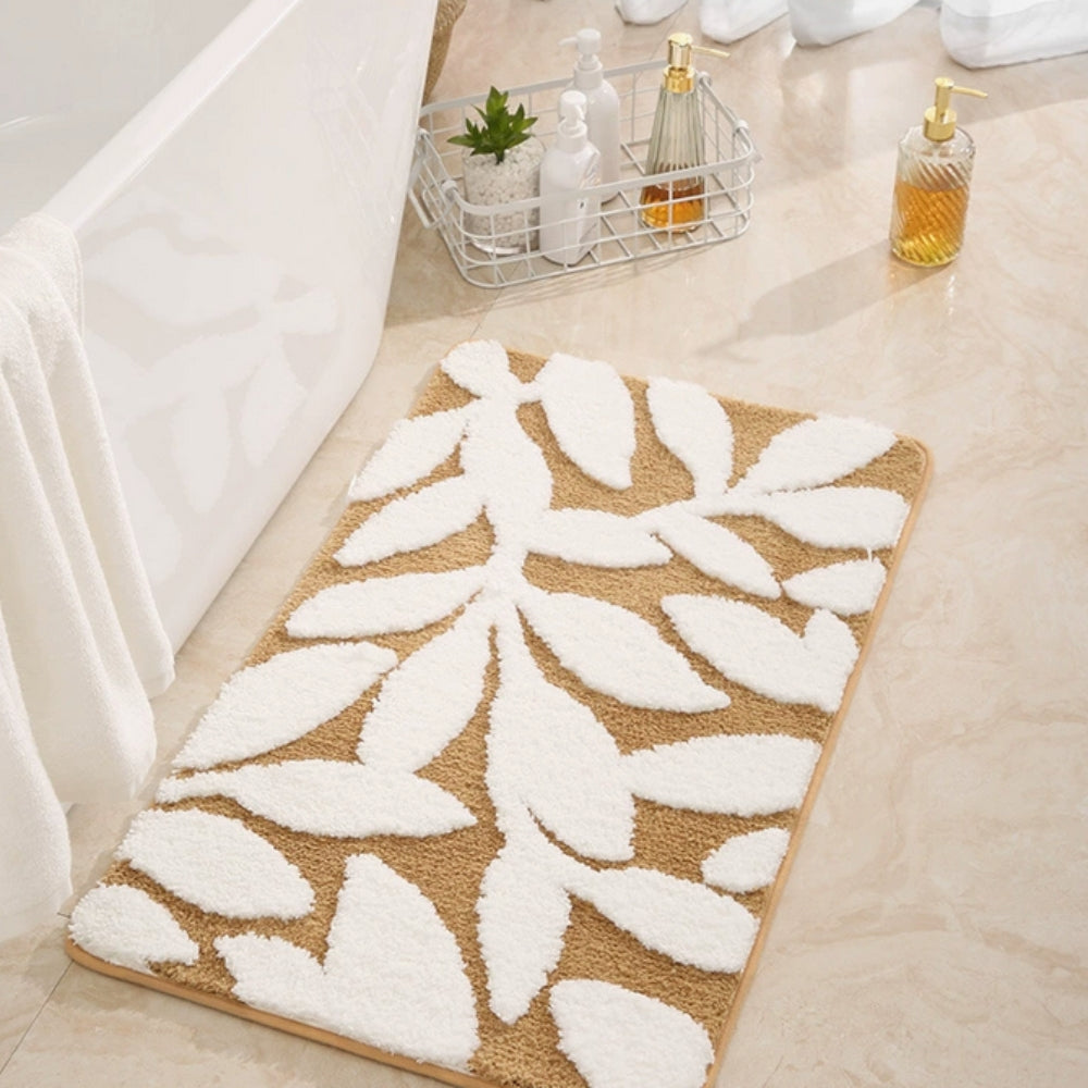 Lisslune | Zyphire Leaf Pattern Bath Mat