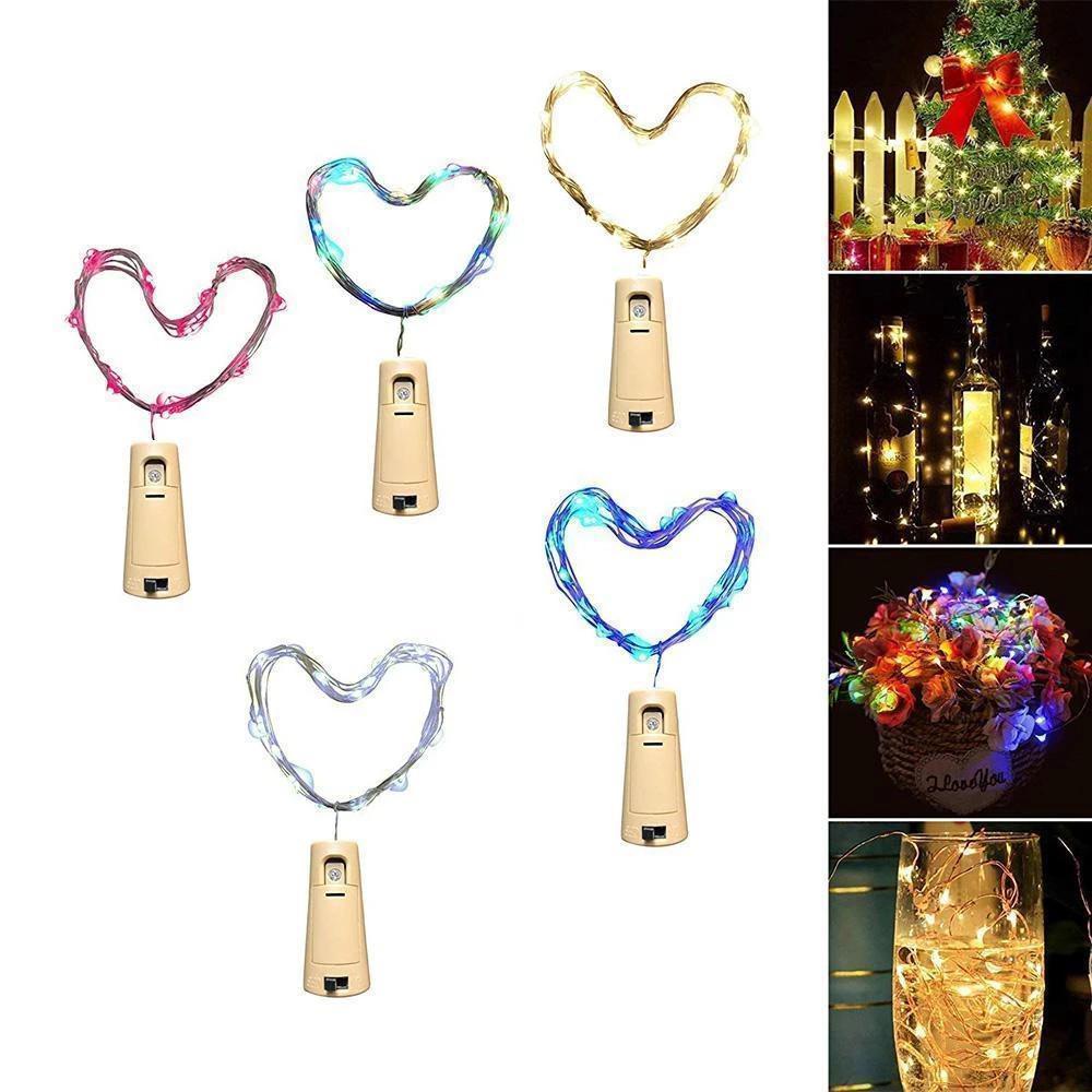 Lisslune | LED Wine Bottle Lamps Cork Night Light DIY Decoration Lift - 5/10 PCS