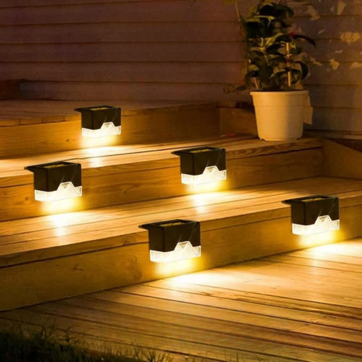 Lisslune | Self-Adhesive Solar Outdoor Lights – Waterproof Wall-Mounted LED Step Lamps for Gardens, Patios & Pathways