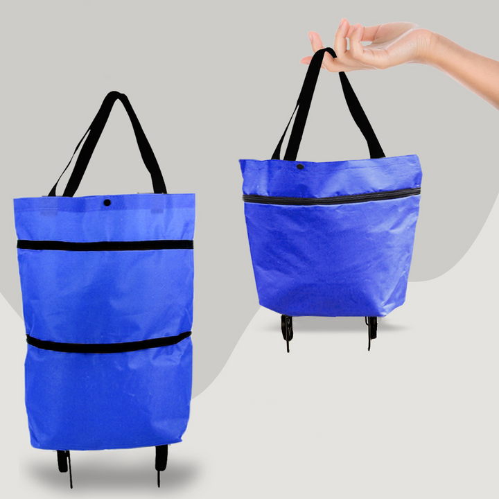Lisslune | 2-in-1 Foldable Shopping Bag with Wheels