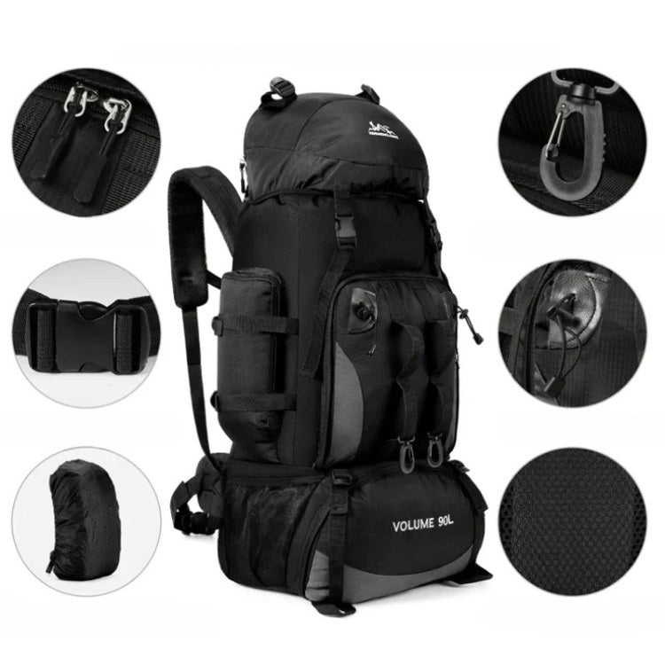 Lisslune | 90L Waterproof Hiking Backpack - Ultra-Lightweight Travel Pack for Outdoor Adventures & Camping