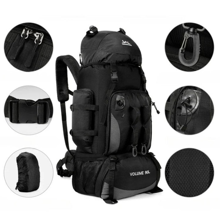 Lisslune | 90L Waterproof Hiking Backpack - Ultra-Lightweight Travel Pack for Outdoor Adventures & Camping