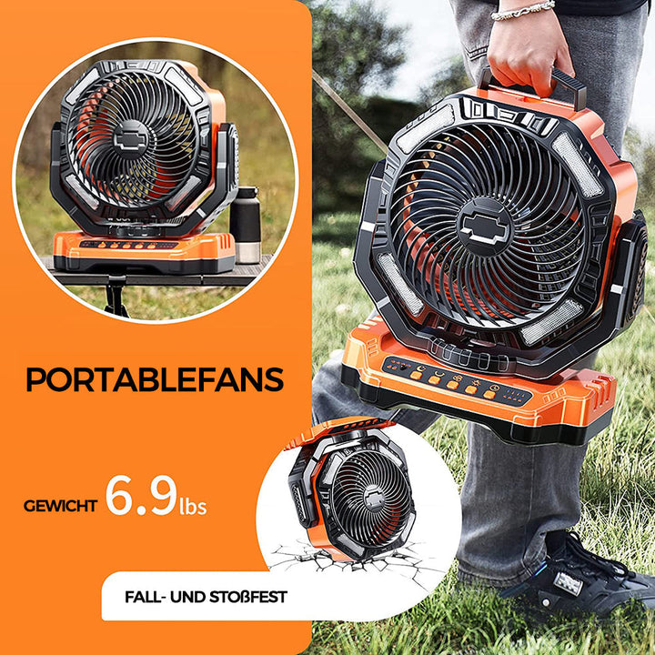 Lisslune | Portable fan for outdoor use with LED light