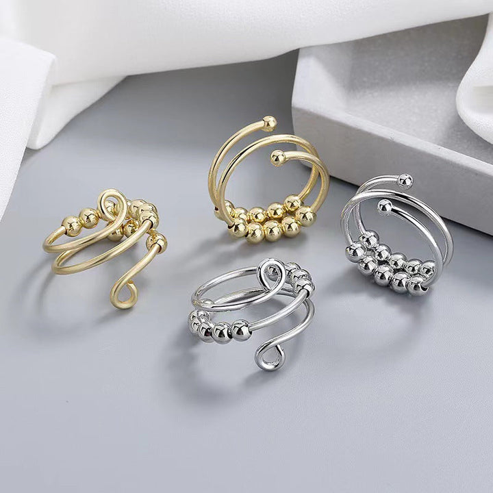 Lisslune | Distribute Your Fear Circle Beads Fidget Ring