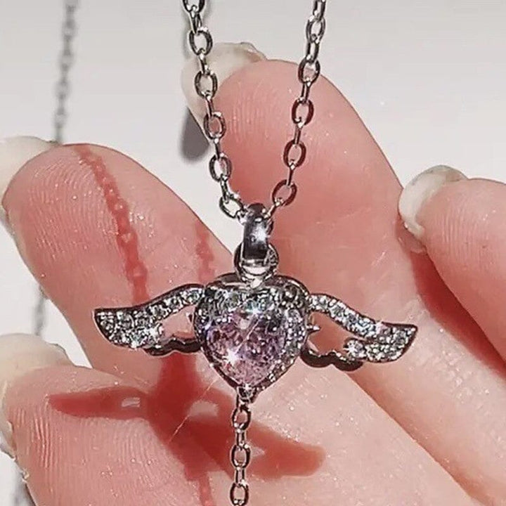 Lisslune | Pink Angel Wings Necklace