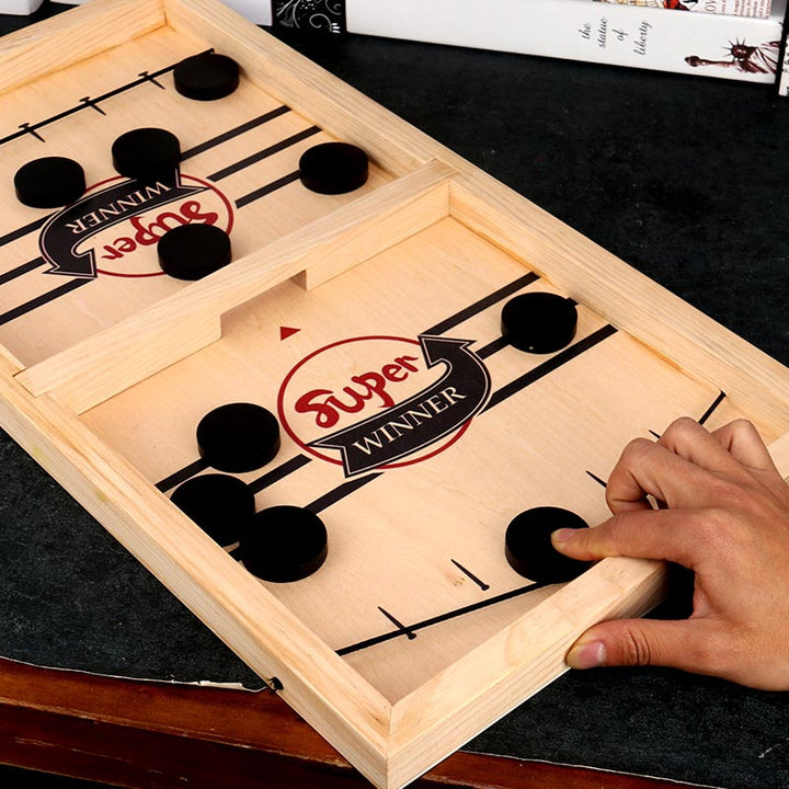 Lisslune | – Reversible Sling Puck Board Game Double-Sided for Family