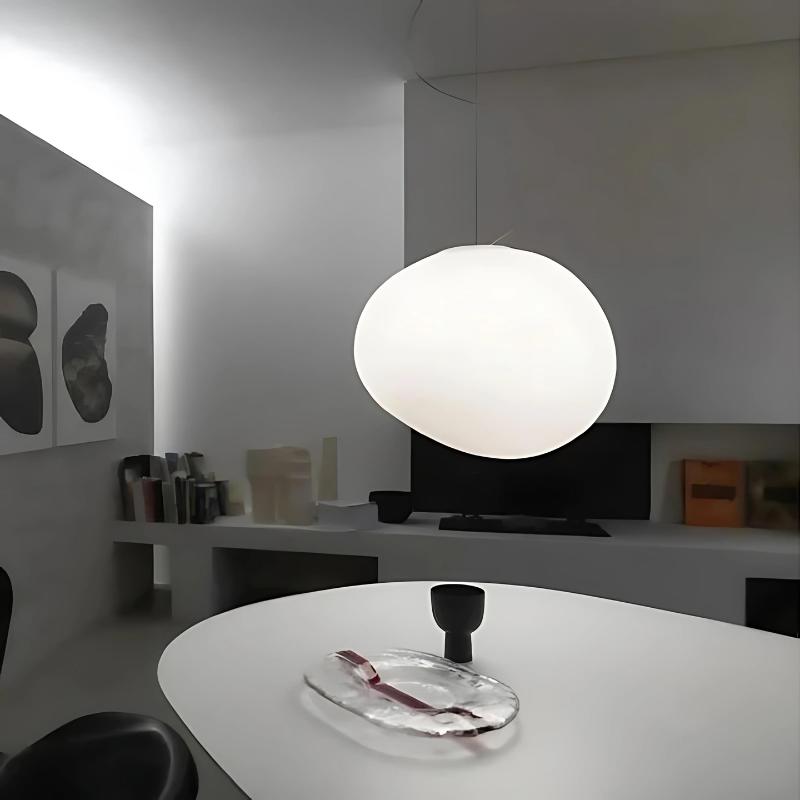Lisslune | GloStone | Elegant Glass Pebble Pendant Light