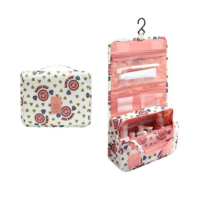Lisslune | TravelEase – Water-repellent Cosmetic Bag with Hook and Compartments | Travel Toiletry Bag