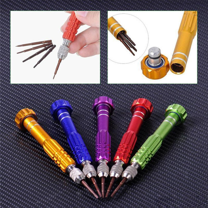 Lisslune | 5 in 1 Precision Torx Screwdriver Magnet Set Handy Watch Repair Tool Set