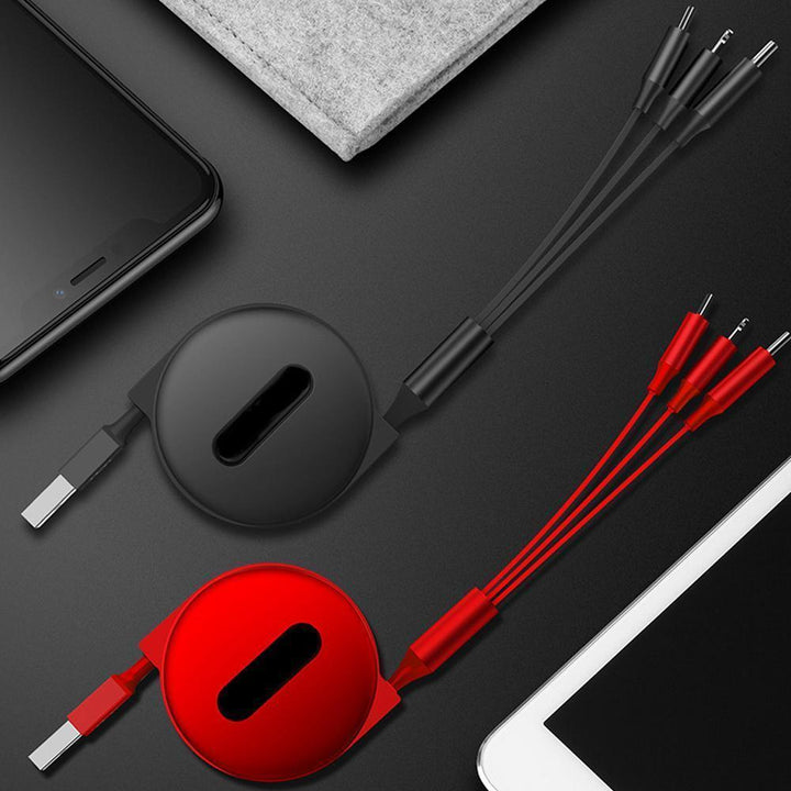 Lisslune | Bequee 3-1 Retractable Charging Cable for IOS, Micro and Type-c