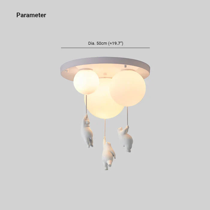 Lisslune | CloudBear Kids Ceiling Light – Bear & Balloon LED Pendant Lamp for Nursery and Bedroom Decor