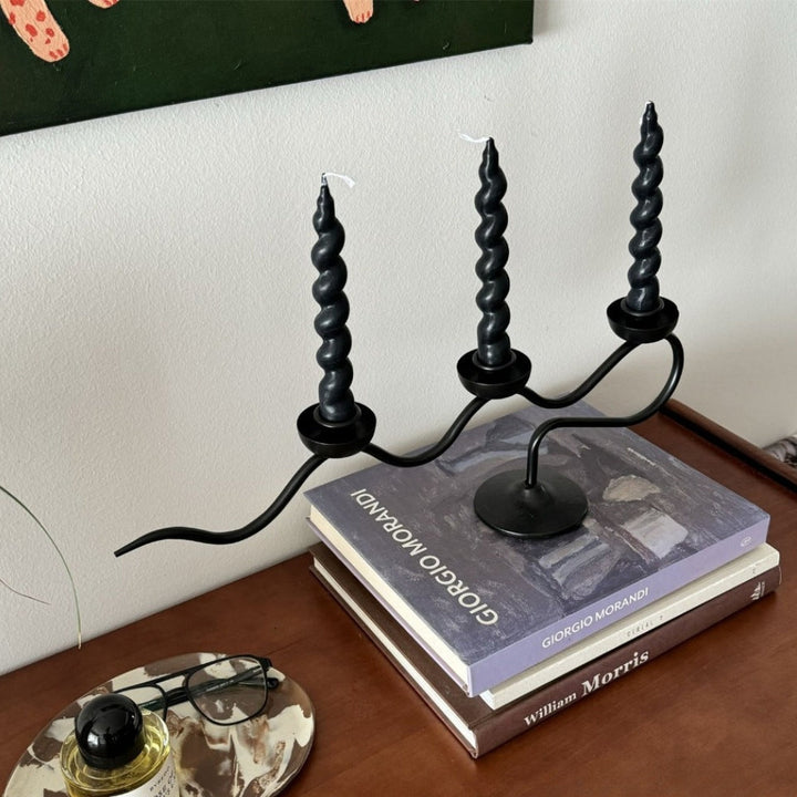 Lisslune | Tri Iron Twisted Candle Holder