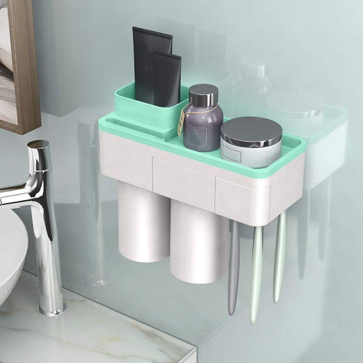 Lisslune | Practical toothbrush holder set with toothpaste dispenser