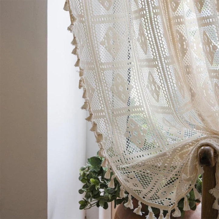 Lisslune | Rhombus Plaid Diamond Pattern Curtain