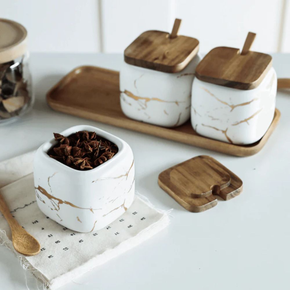 Lisslune | Royal Vein Porcelain Spice Jar Set