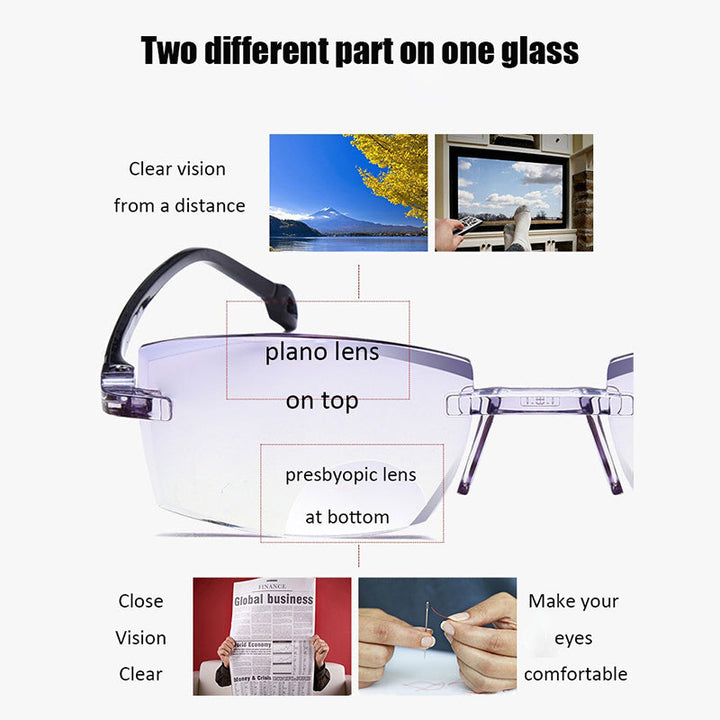 Lisslune | 2024 new high hardness anti-blue light sapphire reading glasses dual focus intelligent reading glasses