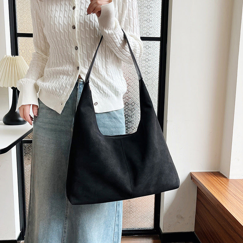 Lisslune | Suede messenger bag with large capacity