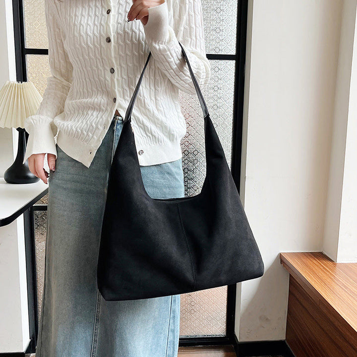 Lisslune | Suede messenger bag with large capacity