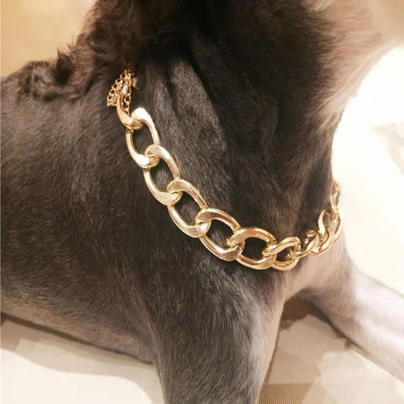 Lisslune | Thick golden chain pet safety collar