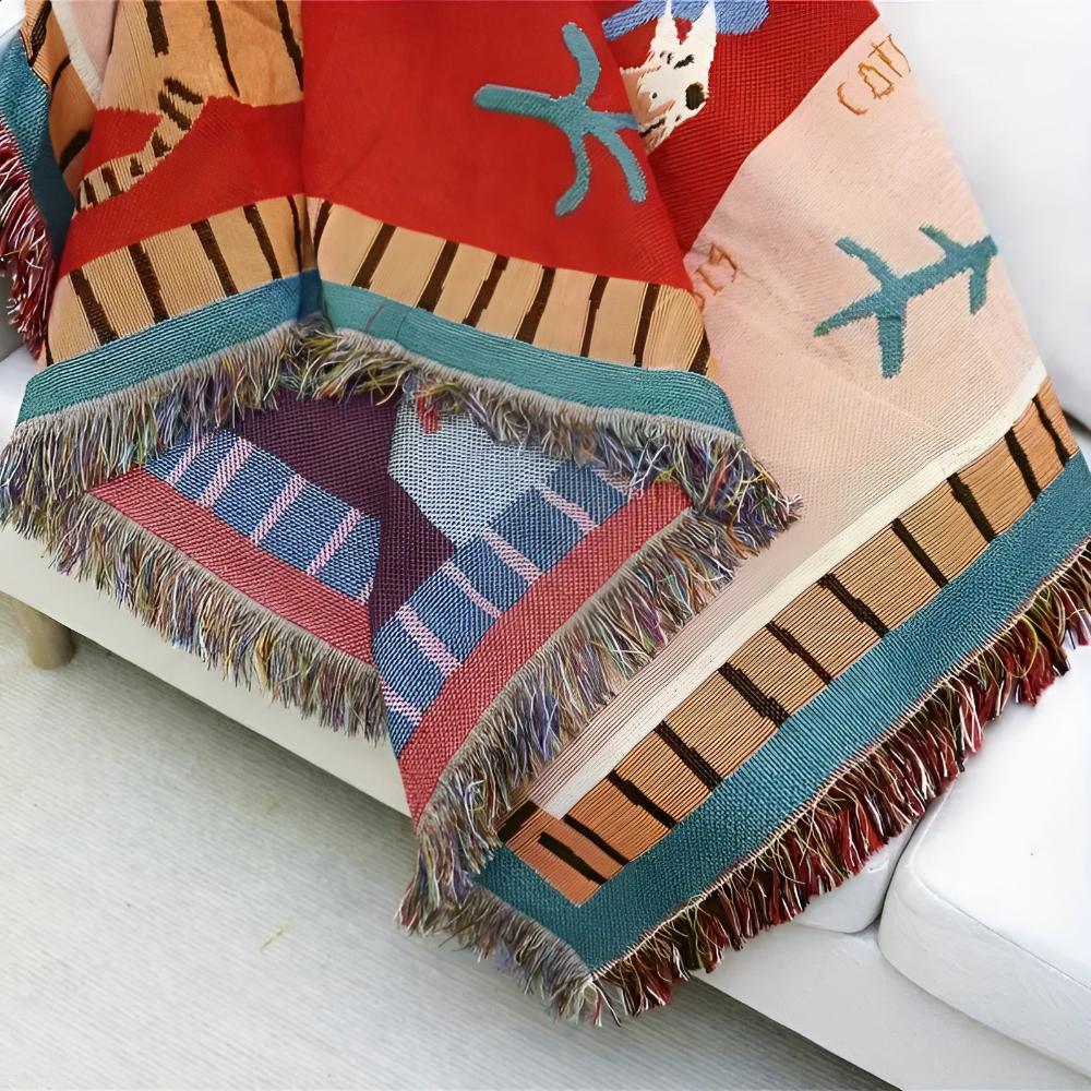 Lisslune | Leopard Woven Tassel Blanket