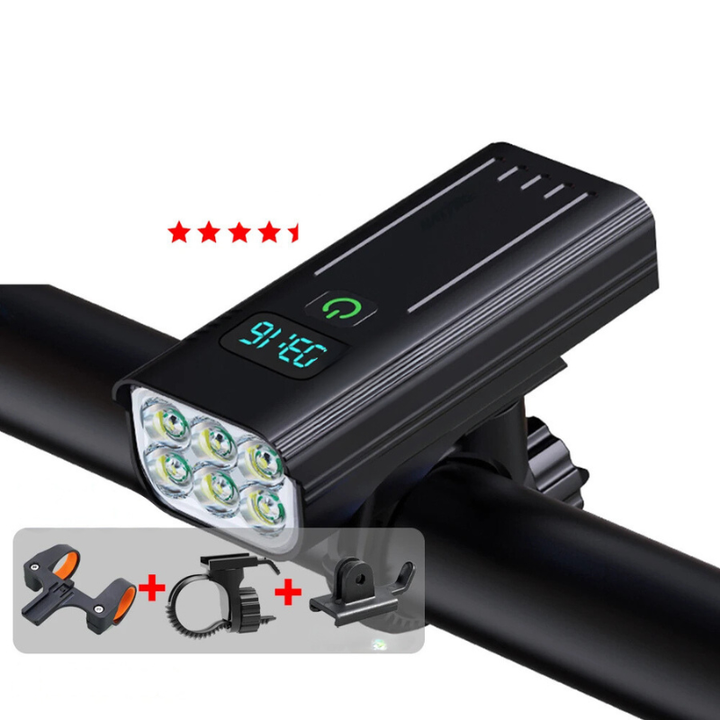 Lisslune | 5000 Lumen USB Rechargeable Bike Light with Mounts