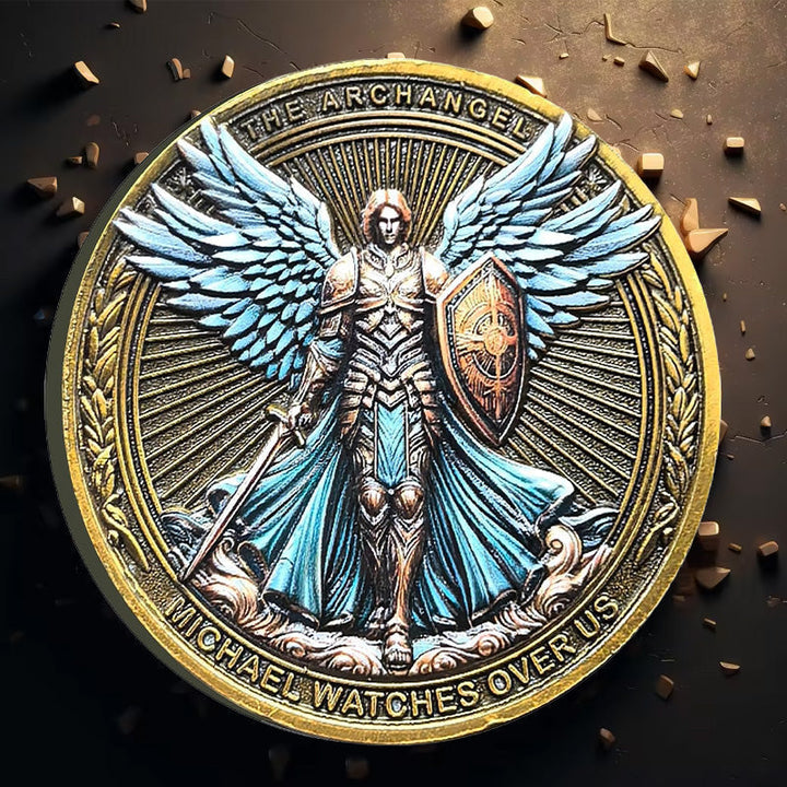 Lisslune | The Archangel Michael watches over us Challenge Coin