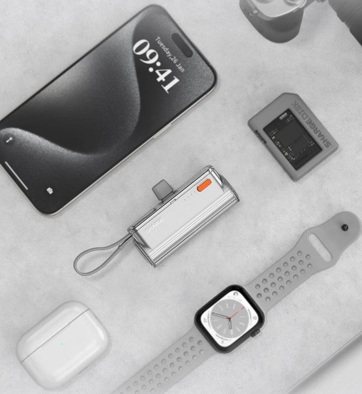 Lisslune | 5000mAh Mini Capsule Built-In Cable Power Bank