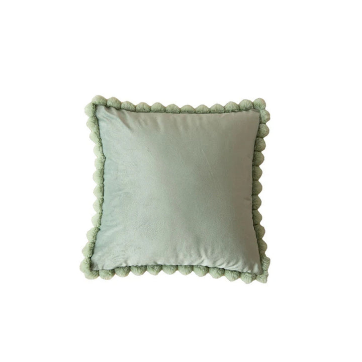 Lisslune | Velvet Pom-Pom Trim Cushion Cover