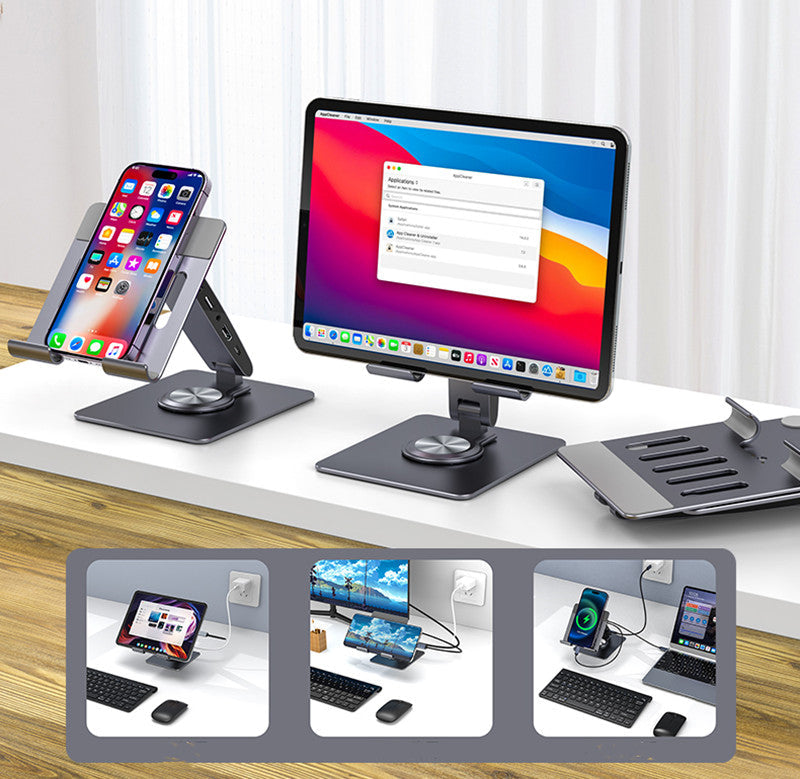 Lisslune | 8-Port Hub Extension Foldable Adjustable Aluminum Alloy Stand