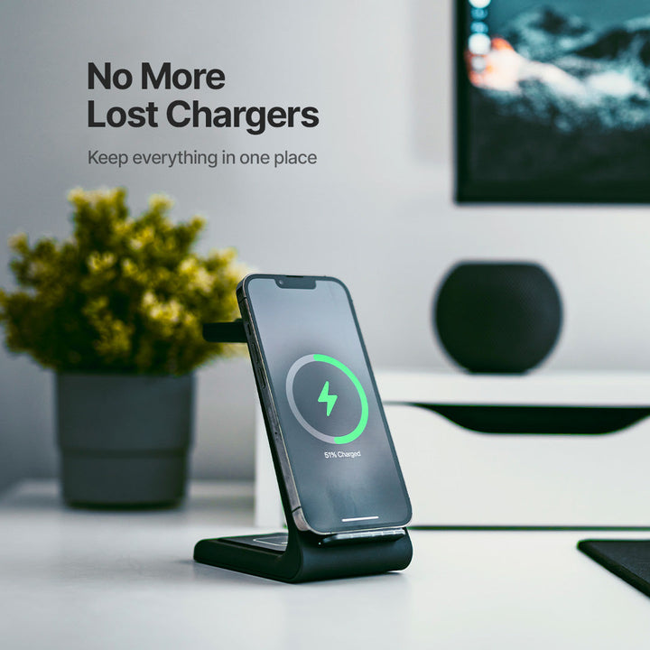 Lisslune | 3-in-1 Wireless Charging Station | Apple, Samsung, Watch, AirPods | Fast Charging Solution