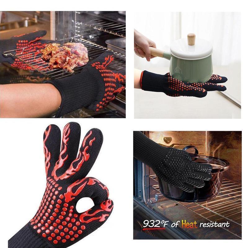 Lisslune | Bequee professional grill gloves heat-resistant gloves - 1 pair