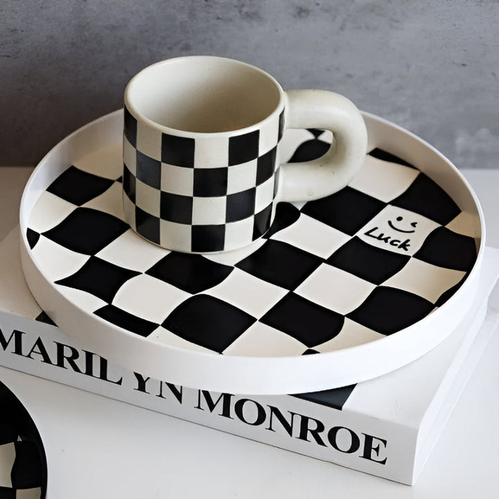 Lisslune | Round Checkerboard Storage Tray