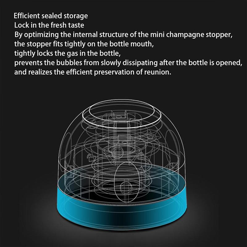Lisslune | Reusable leak-proof silicone sealing cap for champagne and wine bottles