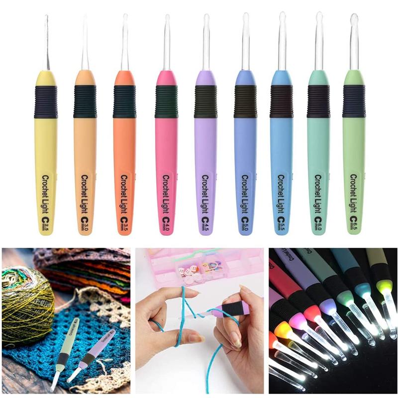 Lisslune | LED Light Crochet Hooks (9 Pieces)