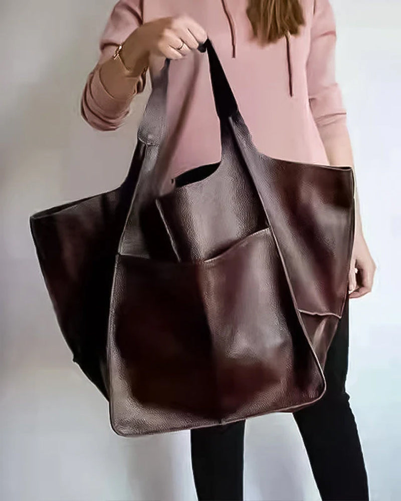 Lisslune | Chic & Sustainable Leather Bag with Large Capacity - Elegant, Versatile Women's Handbag