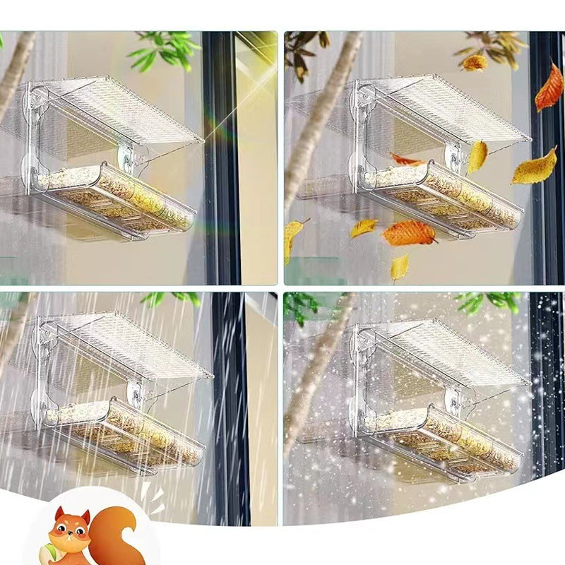 Lisslune | Outdoor Clear-Window-Suction-Cup-Birdhouse