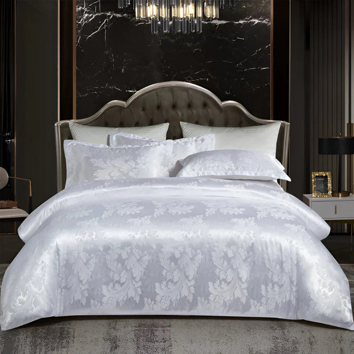 Lisslune | Satin Floral Bedding Set with Duvet Cover and Pillowcases