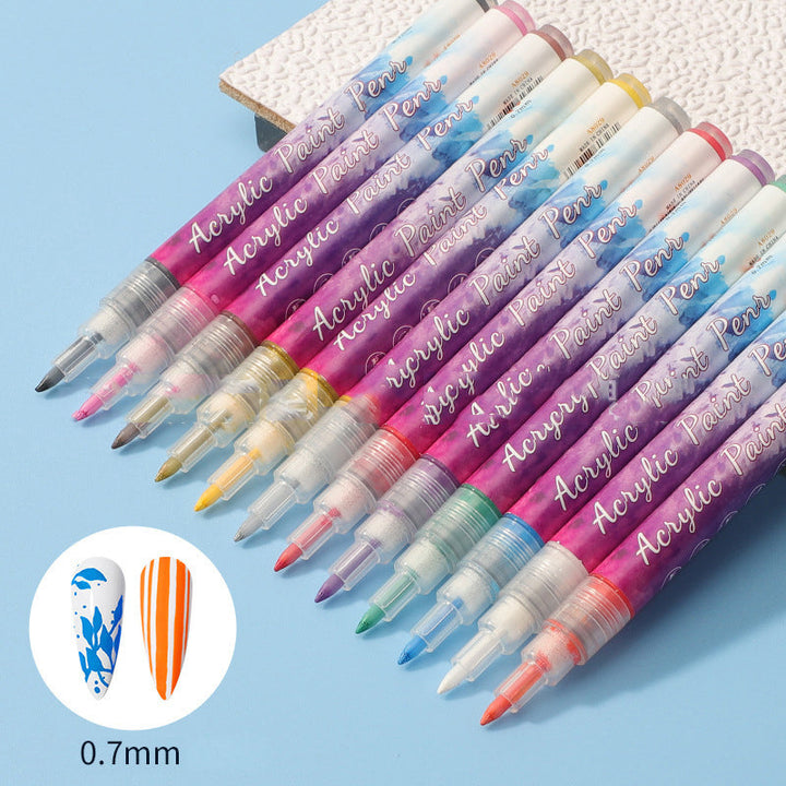Lisslune | 12-color ultrathin curved nail pen