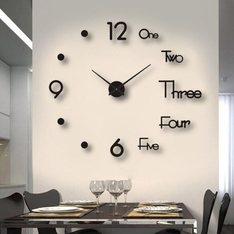 Lisslune | Unique Black Wall Clock | Innovative Design, Quartz Movement & Ideal for Home Decor