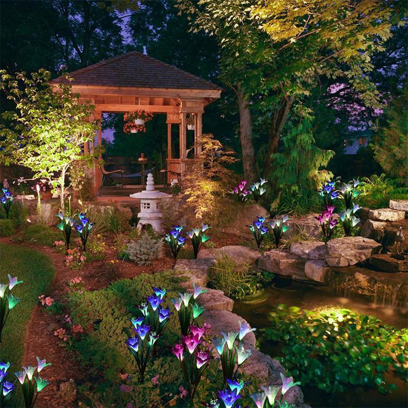 Lisslune | Solar powered LED flower, Solar Garden Stake Lights