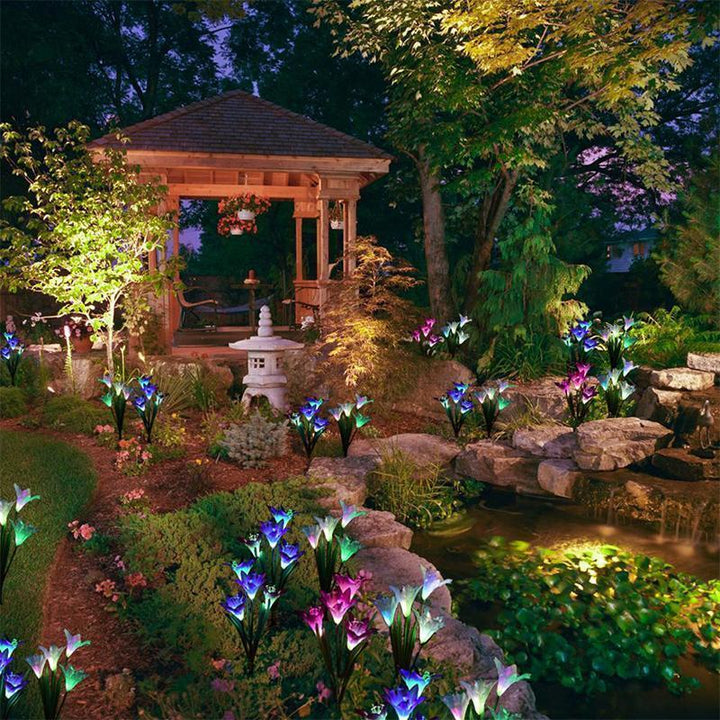 Lisslune | Solar powered LED flower, Solar Garden Stake Lights