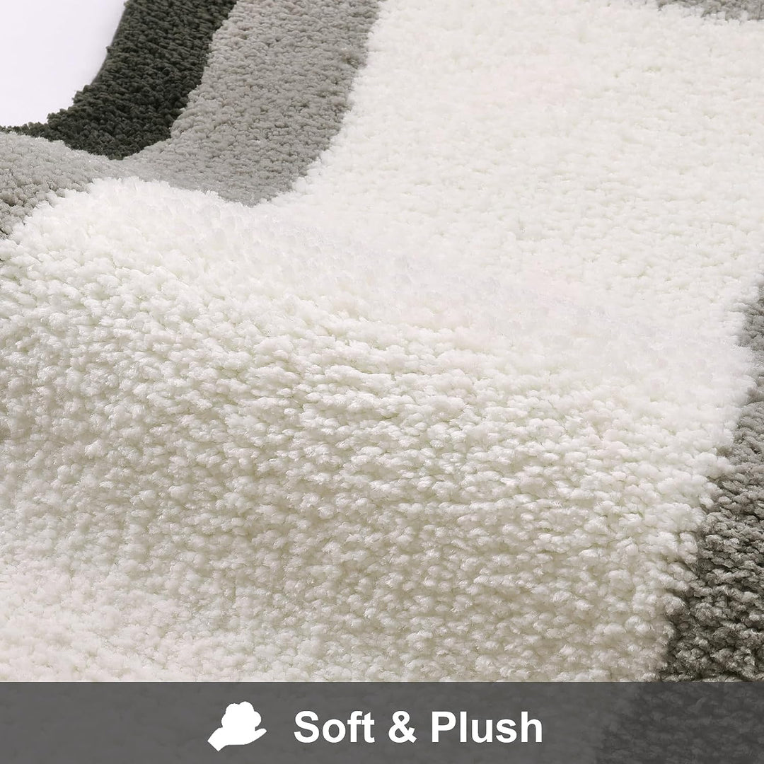 Lisslune | Black Gradient Bath Mats, Carpet for Bathrooms, Cute Non-Slip Irregular Carpet for Shower Room